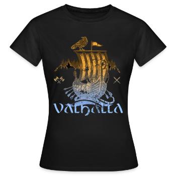 Valhalla Viking Vikings Bjoern Eisenseite - Frauen T-Shirt - Schwarz - Vorne - AI Model Female 172 dark (172cm)