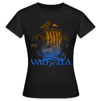 Valhalla Viking Vikings Bjoern Eisenseite - Frauen T-Shirt - Schwarz - Vorne - AI Model Female 172 dark (172cm)