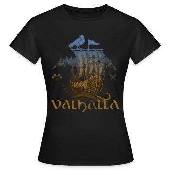 Valhalla Viking Vikings Bjoern Eisenseite - Frauen T-Shirt - Schwarz - Vorne - AI Model Female 172 dark (172cm)