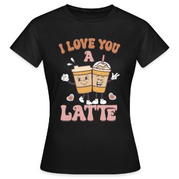 Je t’aime rétro Valentines - T-shirt Femme - noir - Devant - AI Model Female 172 dark (172cm)