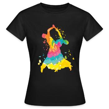 Danses de salon Tango Slow Fox - T-shirt Femme - noir - Devant - AI Model Female 172 dark (172cm)