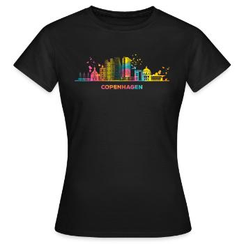 Ligne d’horizon de Copenhague Copenhague - T-shirt Femme - noir - Devant - AI Model Female 172 dark (172cm)