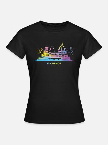 Paysage urbain florentin Skyline Florence - T-shirt Femme - noir