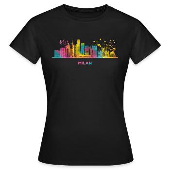 Mailänder Skyline Stadtbild Mailand - Frauen T-Shirt - Schwarz - Vorne - AI Model Female 172 dark (172cm)