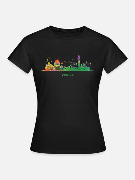 Venezianische Skyline Stadtbild Venedig - Frauen T-Shirt - Schwarz