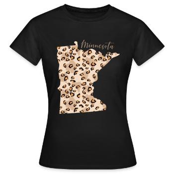 État du léopard du Minnesota Minnesota - T-shirt Femme - noir - Devant - AI Model Female 172 dark (172cm)