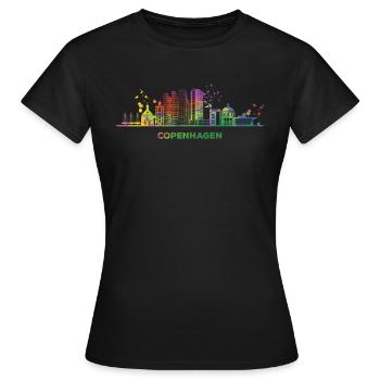 Ligne d’horizon de Copenhague Copenhague - T-shirt Femme - noir - Devant - AI Model Female 172 dark (172cm)