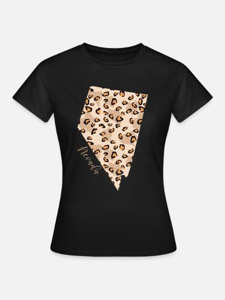 Nevada Leopard-muster Karte Leo - Frauen T-Shirt - Schwarz