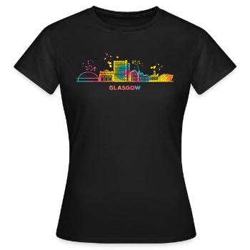 Glasgower Skyline Stadtbild Glasgow - Frauen T-Shirt - Schwarz - Vorne - AI Model Female 172 dark (172cm)