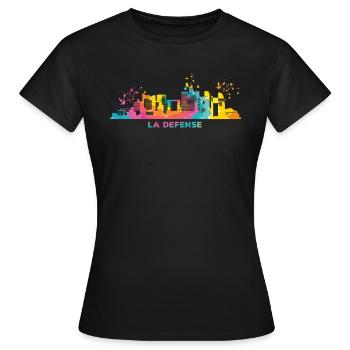 La Défense Skyline Paris - T-shirt Femme - noir - Devant - AI Model Female 172 dark (172cm)