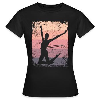 Gymnaste Gymnastique Rétro Rythmique Mature - T-shirt Femme - noir - Devant - AI Model Female 172 dark (172cm)