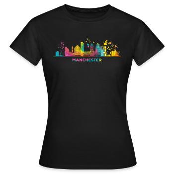 Manchester Skyline Manchester - Women's T-Shirt - black - Front - AI Model Female 172 dark (172cm)