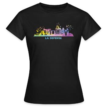 La Défense Skyline Paris - T-shirt Femme - noir - Devant - AI Model Female 172 dark (172cm)