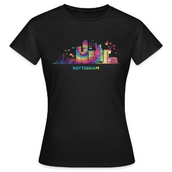 Rotterdam Skyline Rotterdam - Frauen T-Shirt - Schwarz - Vorne - AI Model Female 172 dark (172cm)