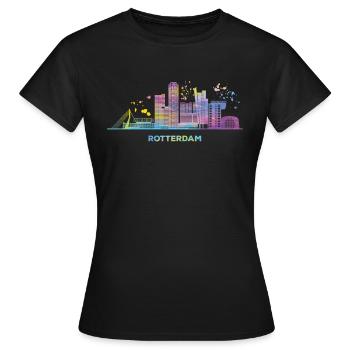 Rotterdam Skyline Rotterdam - Frauen T-Shirt - Schwarz - Vorne - AI Model Female 172 dark (172cm)