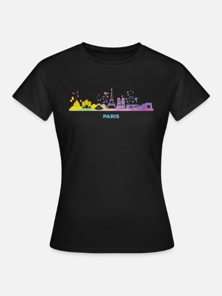 Pariser Skyline Paris - Frauen T-Shirt - Schwarz