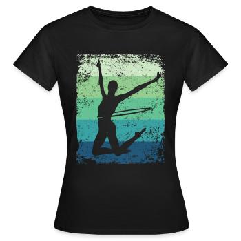 Gymnaste Gymnastique Rétro Rythmique Mature - T-shirt Femme - noir - Devant - AI Model Female 172 dark (172cm)