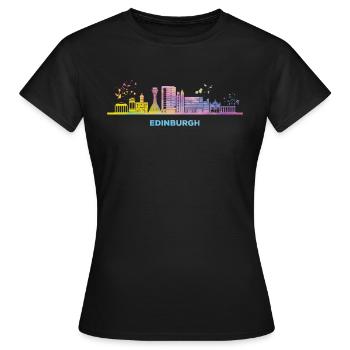 Edinburgher Skyline Stadtbild Edinburgh - Frauen T-Shirt - Schwarz - Vorne - AI Model Female 172 dark (172cm)
