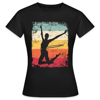 Gymnaste Gymnastique Rétro Rythmique Mature - T-shirt Femme - noir - Devant - AI Model Female 172 dark (172cm)