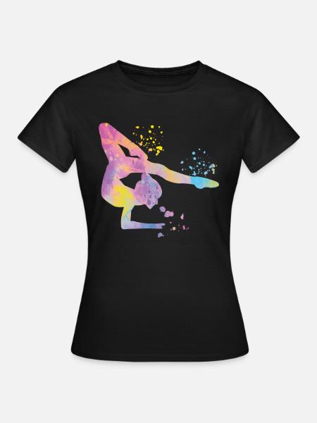 Gymnaste avec des clubs Gymnastique rythmique - T-shirt Femme - noir