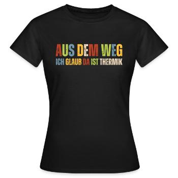 Ich Glaub Da ist Thermik RC Segelflieger - Frauen T-Shirt - Schwarz - Vorne - AI Model Female 172 dark (172cm)