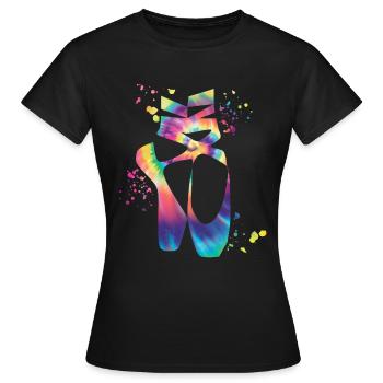 Ballettschuhe Tänzerin Frau Ballerina - Frauen T-Shirt - Schwarz - Vorne - AI Model Female 172 dark (172cm)
