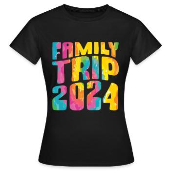 Voyage en famille 2024 Vacances en famille - T-shirt Femme - noir - Devant - AI Model Female 172 dark (172cm)
