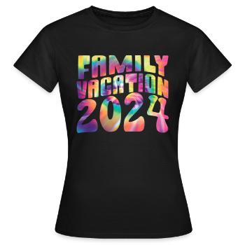 Voyage en famille 2024 Vacances en famille - T-shirt Femme - noir - Devant - AI Model Female 172 dark (172cm)