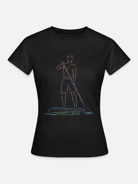Stand Up Paddle Stand Up Board Sup - T-shirt Femme - noir