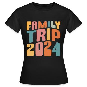 Voyage en famille 2024 Vacances en famille - T-shirt Femme - noir - Devant - AI Model Female 172 dark (172cm)