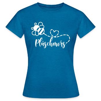 Plüschmors Hummel Ostfriesisch Ostfriesland - Frauen T-Shirt - Antikblaues Saphir meliert - Vorne - AI Model Female 172 dark (172cm)