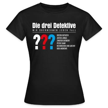 Die Drei ??? Detektive Visitenkarte - Frauen T-Shirt - Schwarz - Vorne - AI Model Female 172 dark (172cm)
