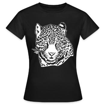 Jaguar Face Graphique Cool Big Cat Wild Animal Lover - T-shirt Femme - noir - Devant - AI Model Female 172 dark (172cm)