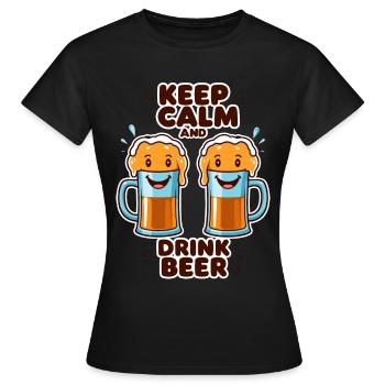 Lustige Bierkrüge - Frauen T-Shirt - Schwarz - Vorne - AI Model Female 172 dark (172cm)