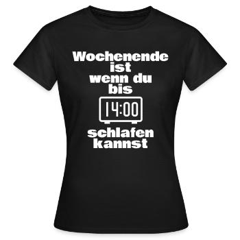 Wochenende - Frauen T-Shirt - Schwarz - Vorne - AI Model Female 172 dark (172cm)