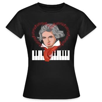 Ich liebe Beethoven Komponist Pianist Klassik - Frauen T-Shirt - Schwarz - Vorne - AI Model Female 172 dark (172cm)