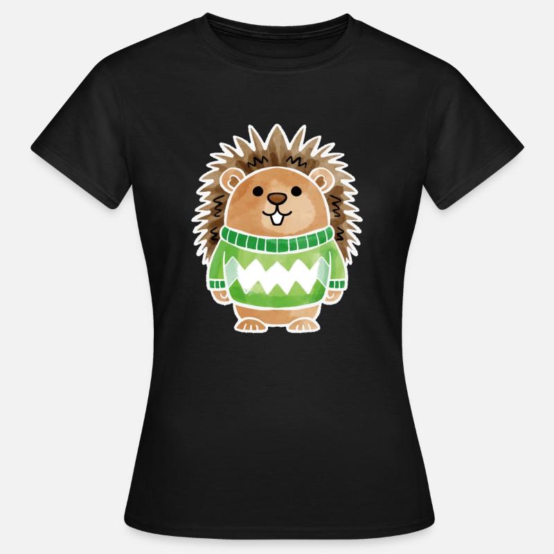 Pull Hérisson Blanc - T-shirt Femme - noir