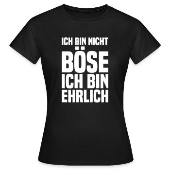 Je ne suis pas boese Je suis honnête blanc - T-shirt Femme - noir - Devant - AI Model Female 172 dark (172cm)
