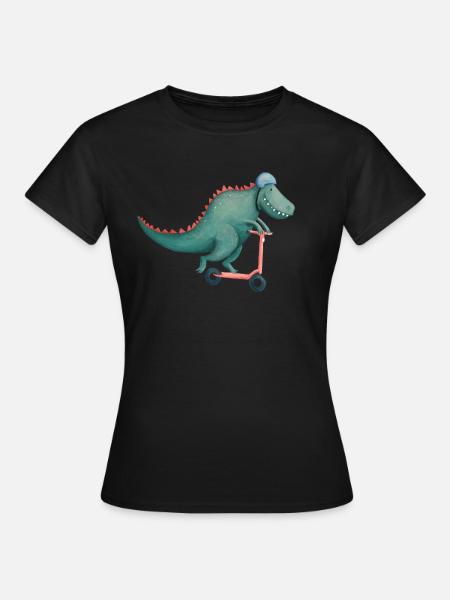 T-Rex rides e-scooter - Women's T-Shirt - black