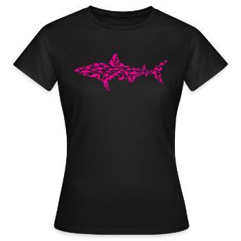Great White Shark I Sharks Silhouette Shark Fish W - Frauen T-Shirt - Schwarz - Vorne - AI Model Female 172 dark (172cm)