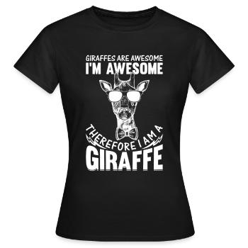 Les girafes sont géniales, je suis géniale, donc je suis un - T-shirt Femme - noir - Devant - AI Model Female 172 dark (172cm)
