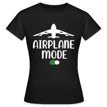 Airplane Mode On - Passenger Plane Airport Pilot - Frauen T-Shirt - Schwarz - Vorne - AI Model Female 172 dark (172cm)