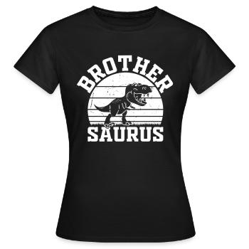 Frère Saurus Frère Dino Frère Frère - T-shirt Femme - noir - Devant - AI Model Female 172 dark (172cm)