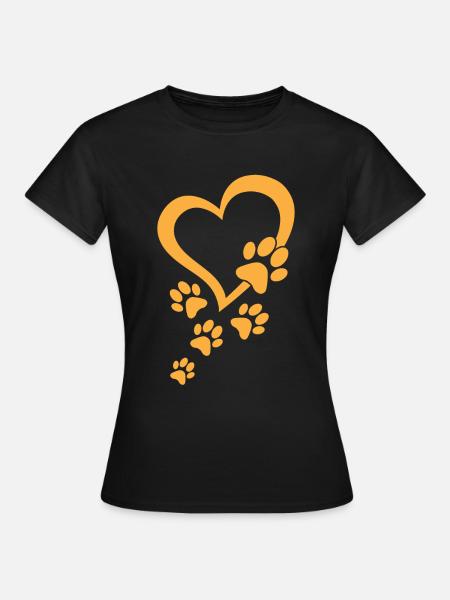 Dog Paw Heart Baby Dog Paws Heart - Dog Paw - Dame-T-shirt - sort