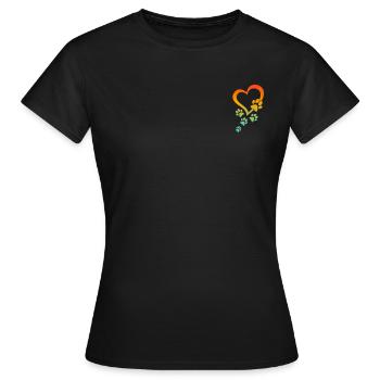 Dog Paw Heart Baby Dog Paws Dog Owner - Dog Paw - Women's T-Shirt - black - Front - AI Model Female 172 dark (172cm)