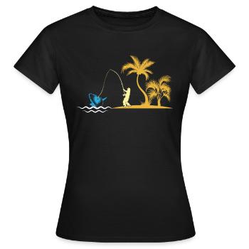 Shark Fish Angler Fishing Great White Shark Fishin - Frauen T-Shirt - Schwarz - Vorne - AI Model Female 172 dark (172cm)