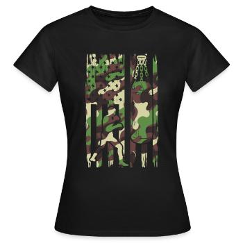 Drapeau de camouflage de boxe - Combat de boxe d’arts martiaux - T-shirt Femme - noir - Devant - AI Model Female 172 dark (172cm)