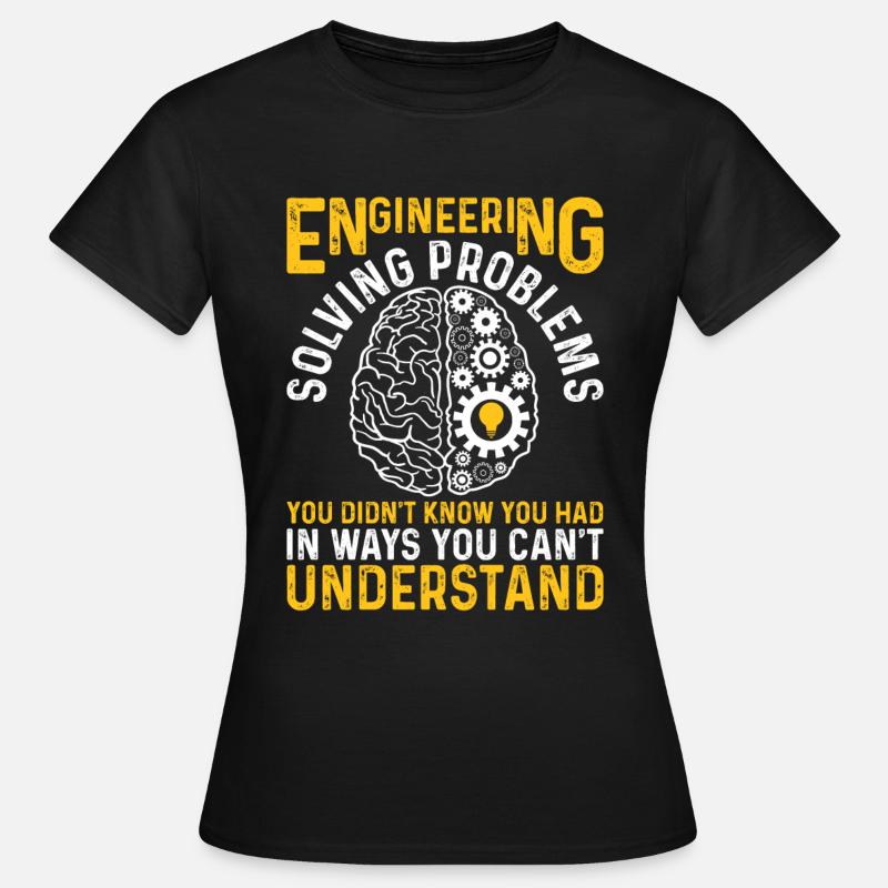 Funny Engineer Engineering Gear Brain Technician E - Women's T-Shirt - black