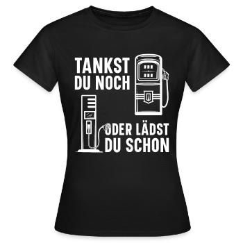 Station de recharge de voiture électrique Station de remplissage de voiture électrique - T-shirt Femme - noir - Devant - AI Model Female 172 dark (172cm)