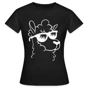 Lama Lama Llama Llama - Lama Mignon Tête de Lama F - T-shirt Femme - noir - Devant - AI Model Female 172 dark (172cm)